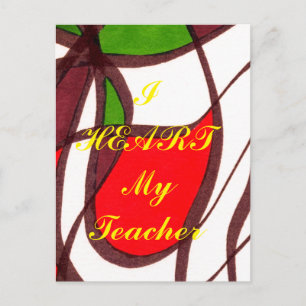 Postal de apreciación de "I Heart My Teacher"