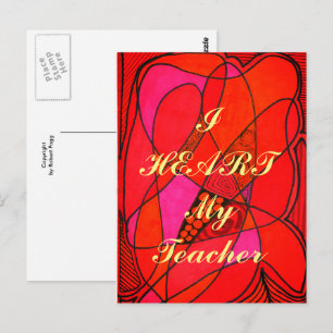 Postal de apreciación de "I Heart My Teacher"