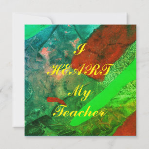 Postal de apreciación de "I Heart My Teacher"