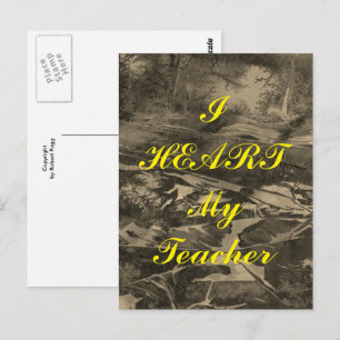 Postal de apreciación de "I Heart My Teacher"