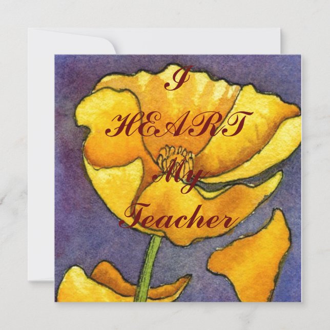 Postal de apreciación de "I Heart My Teacher" (Anverso)