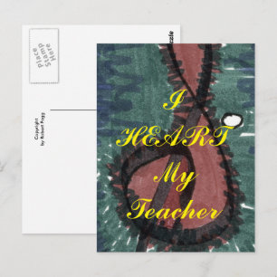 Postal de apreciación de "I Heart My Teacher"