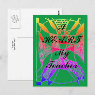 Postal de apreciación de "I Heart My Teacher"