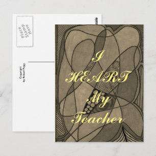 Postal de apreciación de "I Heart My Teacher"