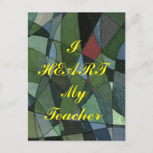 Postal de apreciación de "I Heart My Teacher"