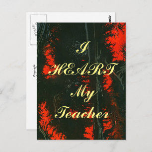 Postal de apreciación de "I Heart My Teacher"