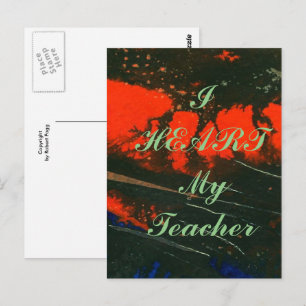 Postal de apreciación de "I Heart My Teacher"