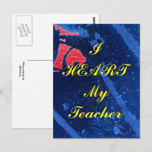 Postal de apreciación de "I Heart My Teacher"