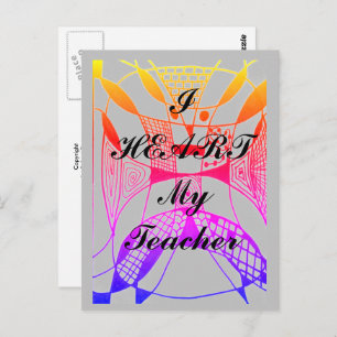 Postal de apreciación de "I Heart My Teacher"