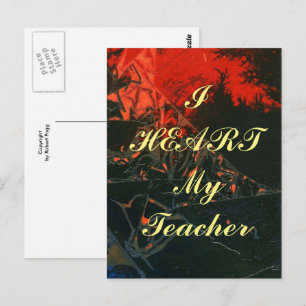 Postal de apreciación de "I Heart My Teacher"
