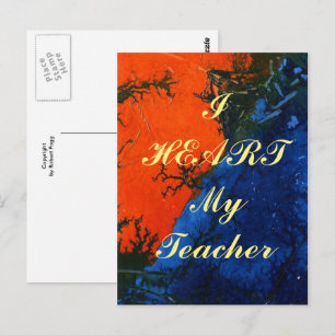 Postal de apreciación de "I Heart My Teacher"