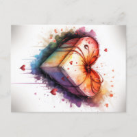 postal de Aquarelle Heart