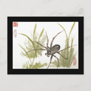 Postal de araña falsa de color marrón