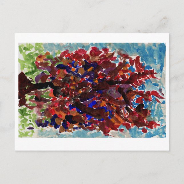 Postal de árbol colorido (Anverso)