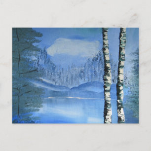 Postal de árbol de birch (horizontal)