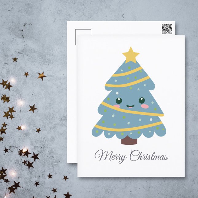 Postal de árbol de navidad cúpula (Cute Christmas Tree Postcard)
