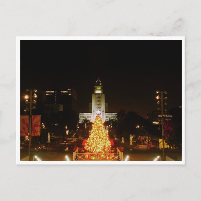 Postal de árbol de navidad de Los Ángeles (Anverso)