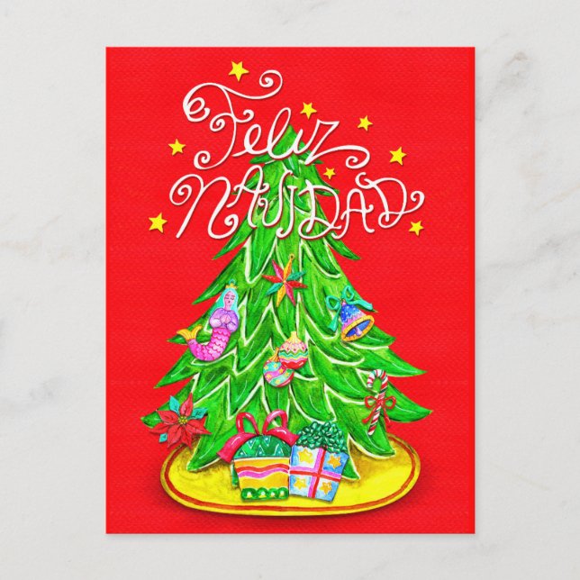Postal de árbol de Navidad mexicano (Anverso)