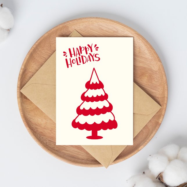 Postal de árbol de navidad rojo curado (Subido por el creador)