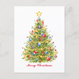 Postal de árbol de Navidad tradicional