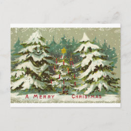 Postal de árbol de Navidad vintage