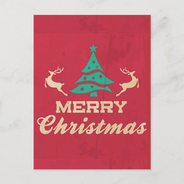 Postal de árbol de vintage navideño (Anverso)