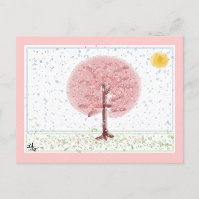 Postal de árbol sakura (Anverso)