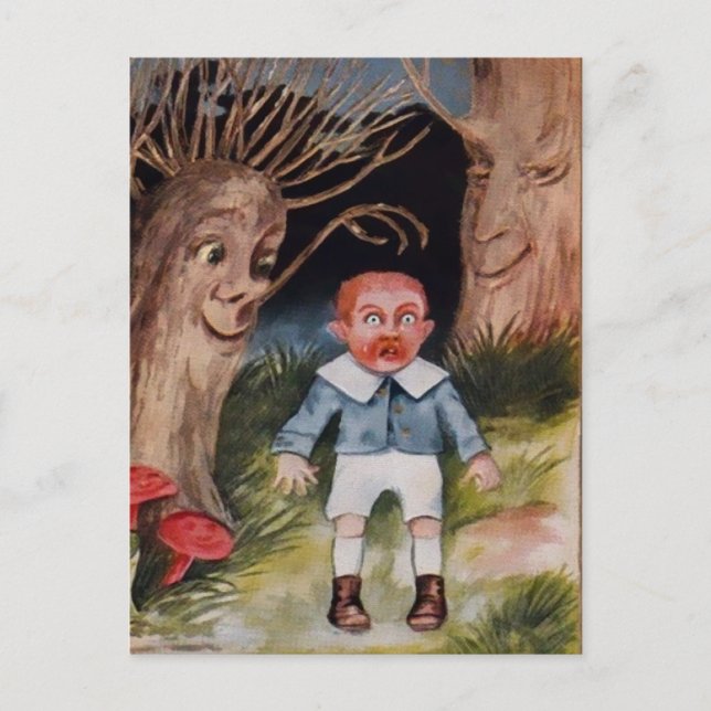 Postal de árboles fantasmagóricos (Anverso)