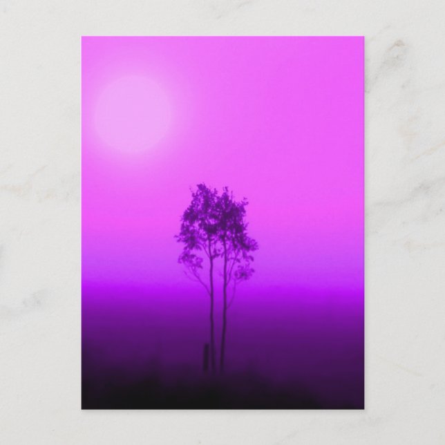 Postal de árboles magenta (Anverso)