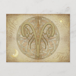 Postal de Aries Rótulo zodiaco