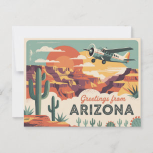 Postal de Arizona de época Saludos desde Arizona