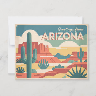 Postal de Arizona de época Saludos desde Arizona