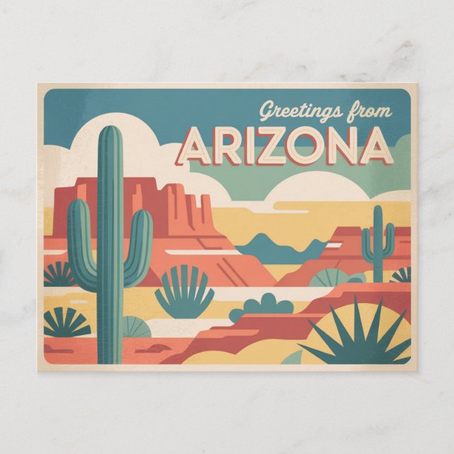 Postal de Arizona de época | Saludos desde Arizona (Anverso)