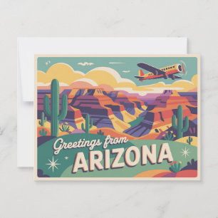 Postal de Arizona de época Saludos desde Arizona