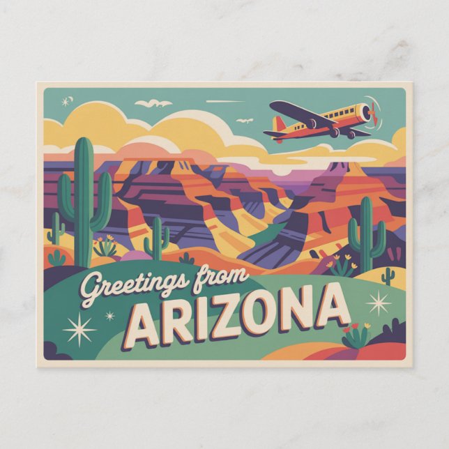 Postal de Arizona de época | Saludos desde Arizona (Anverso)
