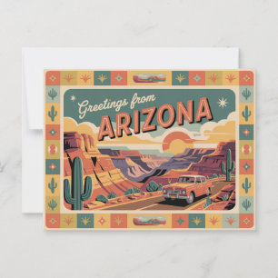 Postal de Arizona de época Saludos desde Arizona