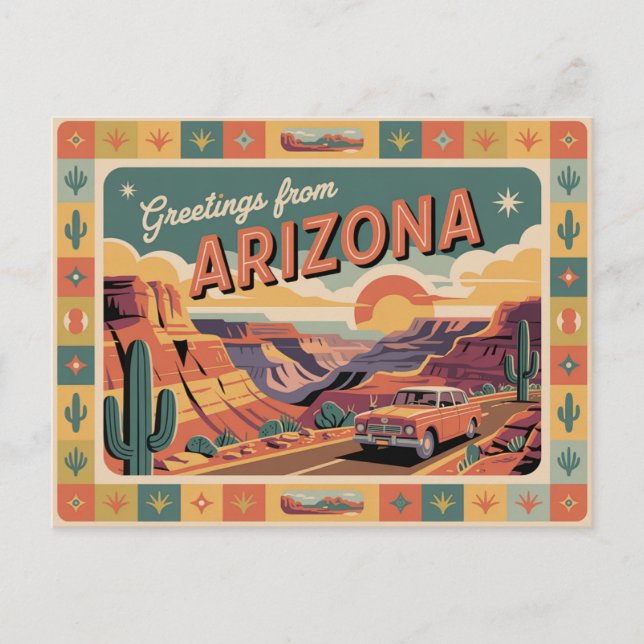 Postal de Arizona de época | Saludos desde Arizona (Anverso)