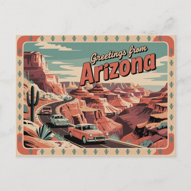 Postal de Arizona de época | Saludos desde Arizona (Anverso)