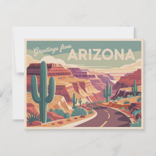 Postal de Arizona de época Saludos desde Arizona
