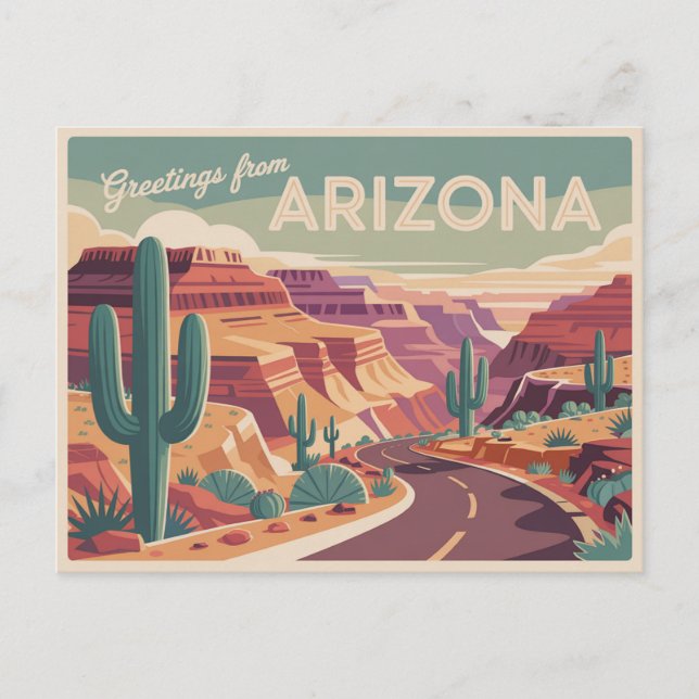 Postal de Arizona de época | Saludos desde Arizona (Anverso)