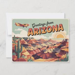 Postal de Arizona de época Saludos desde Arizona