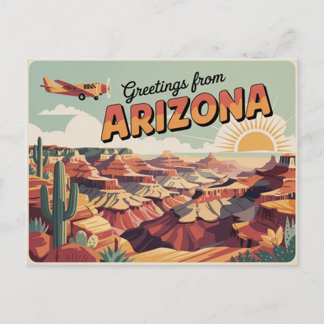 Postal de Arizona de época | Saludos desde Arizona (Anverso)