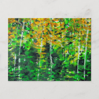 Postal de arte acrílico "Otoño de Woodland"