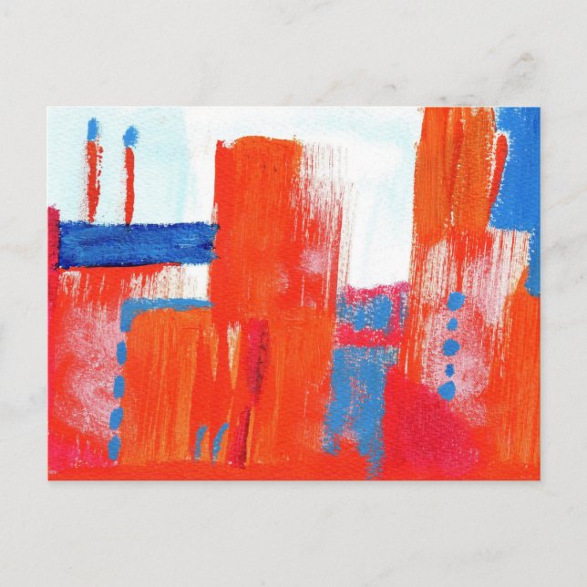 Postal de arte acrílico "rojo urbano" (Anverso)