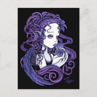 Postal de arte "Amethyst" Crystal Ball Angel