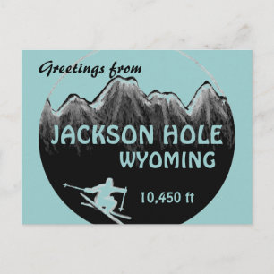 Postal de arte azul Jackson Hole Wyoming