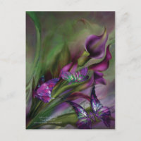 Postal de arte Calla Lilies