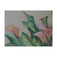 Postal de arte Calla Lilies