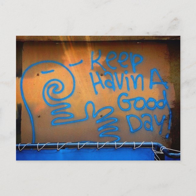 Postal de arte callejero de Good Day (Anverso)