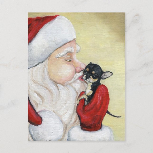 Postal de arte canino "Beso de Santa María por Chi (Anverso)